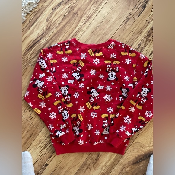 Mickey Mouse Christmas sweatshirt womens size XS red - Picture 2 of 4